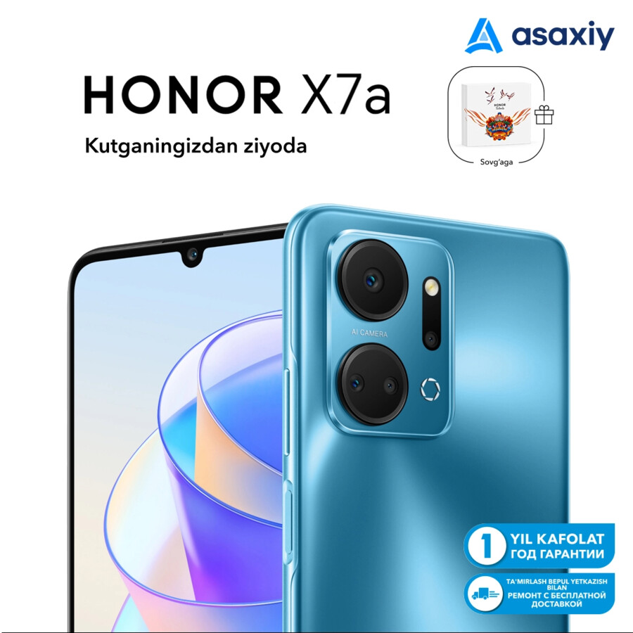 Купить Смартфон Honor X7a 4/128GB Синий в Ташкенте, (Арт: 47EEDP7) -  Tovar.uz