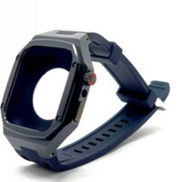 Ремешок для часов из нержавеющей стали, силиконовый 44/45 мм (Dark Blue)-ASAXIY UZ