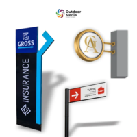 Изготовление рекламных пилонов, стел и навигационных указателей-OUTDOOR MEDIA