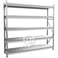 Стеллаж для склада MS Pro Z 2000х2400х500 (5 ярусов с секционным настилом)-Железная мебель