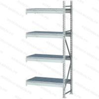 Дополнительная секция Стеллаж MS Pro Z 2000х2100х800 (4 яруса с секционным настилом)-Железная мебель