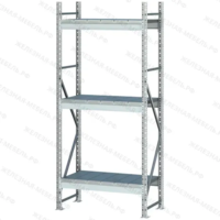 Стеллаж MS Pro Z 3000х1500х500 (3 яруса с секционным настилом)-Железная мебель