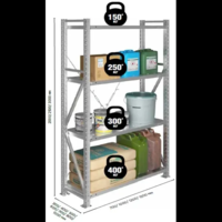 Стеллаж для склада MS U 2000х1500х400 (5 полок, нагрузка на полку 150 кг)