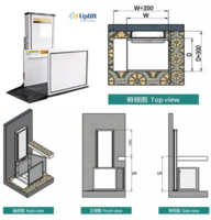 Ногиронлар учун вертикал тўсиқсиз кўтарувчи платформа