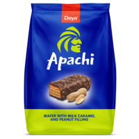 Глазированные вафельные конфеты Apachi с молочной карамелью и арахисовой начинкой