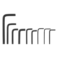 Hex Allen kalitlari to'plami, 1,5–10 mm, 10 dona, oksidlangan, halqada. Sparta