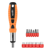 Teskari tornavida + bitlar + rozetka boshlari, 14 dona, PH + SL, CS, 2 qismli tutqich. Sparta-TRI D ALLIANCE