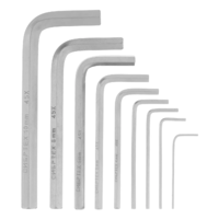 Hex Allen kalitlari to'plami, 1,5–10 mm, 45x, qattiqlashtirilgan, 9 dona, kalta, nikel. Sibirtech