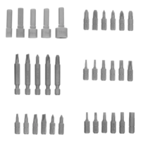 Teskari tornavida + bit, 35 dona, PH + SL + Torx + PZ + Hex + Sq, CrV, 3 qismli tutqich. Sibirtech