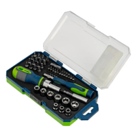 Bit va rozetka boshlari to'plamiga ega qaytib tornavidalar, 41 dona, CrV. Sibirtech-TRI D ALLIANCE