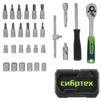 Asboblar to'plami, 1/4" plastik quti, 29 dona. Sibirtech