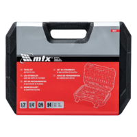 Asboblar to'plami, 1/2", 1/4", CrV, plastik quti, 94 dona. MTX