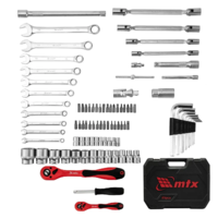 Asboblar to'plami, 1/2", 1/4", CrV, plastik quti, 89 dona. MTX