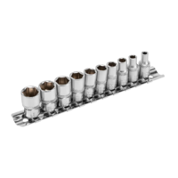 1/4" rozetka boshlari to'plami, 6 gr., CrV, 10 dona, 4-13 mm. Stels