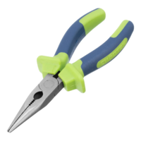 Uzun burunli pense, tekis, 160 mm, ikki komponentli tutqichlar. Sibirtech-TRI D ALLIANCE