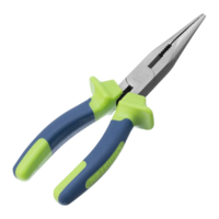 Uzun burunli pense, tekis, 180 mm, ikki komponentli tutqichlar. Sibirtech