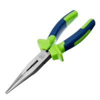 Uzun burunli pense, tekis, 200 mm, ikki komponentli tutqichlar. Sibirtech-TRI D ALLIANCE