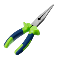 Uzun burunli pense, tekis, 200 mm, ikki komponentli tutqichlar. Sibirtech