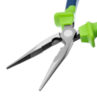 Uzun burunli pense, tekis, 200 mm, ikki komponentli tutqichlar. Sibirtech