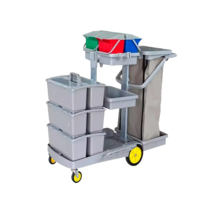 Высококачественная пластиковая тележка для уборки и обслуживания в доме, универсальный набор для уборки в отелях и больницах-CLEAN MARKET UT