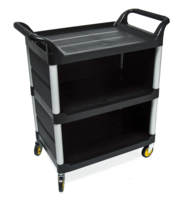 Промышленная тележка со стенками, черная-CLEAN MARKET UT