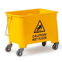 Ведро 20 л на колесиках с отжимом, желтое-CLEAN MARKET UT