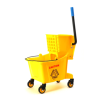 Ведро 24 л на колесах с отжимом, желтое-CLEAN MARKET UT