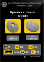 Крышка с люком диаметром 170 см.