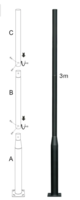 Опора, 3M(1M Base+1MPole+1M), galvanized pipe-GRANADUS PROJECT